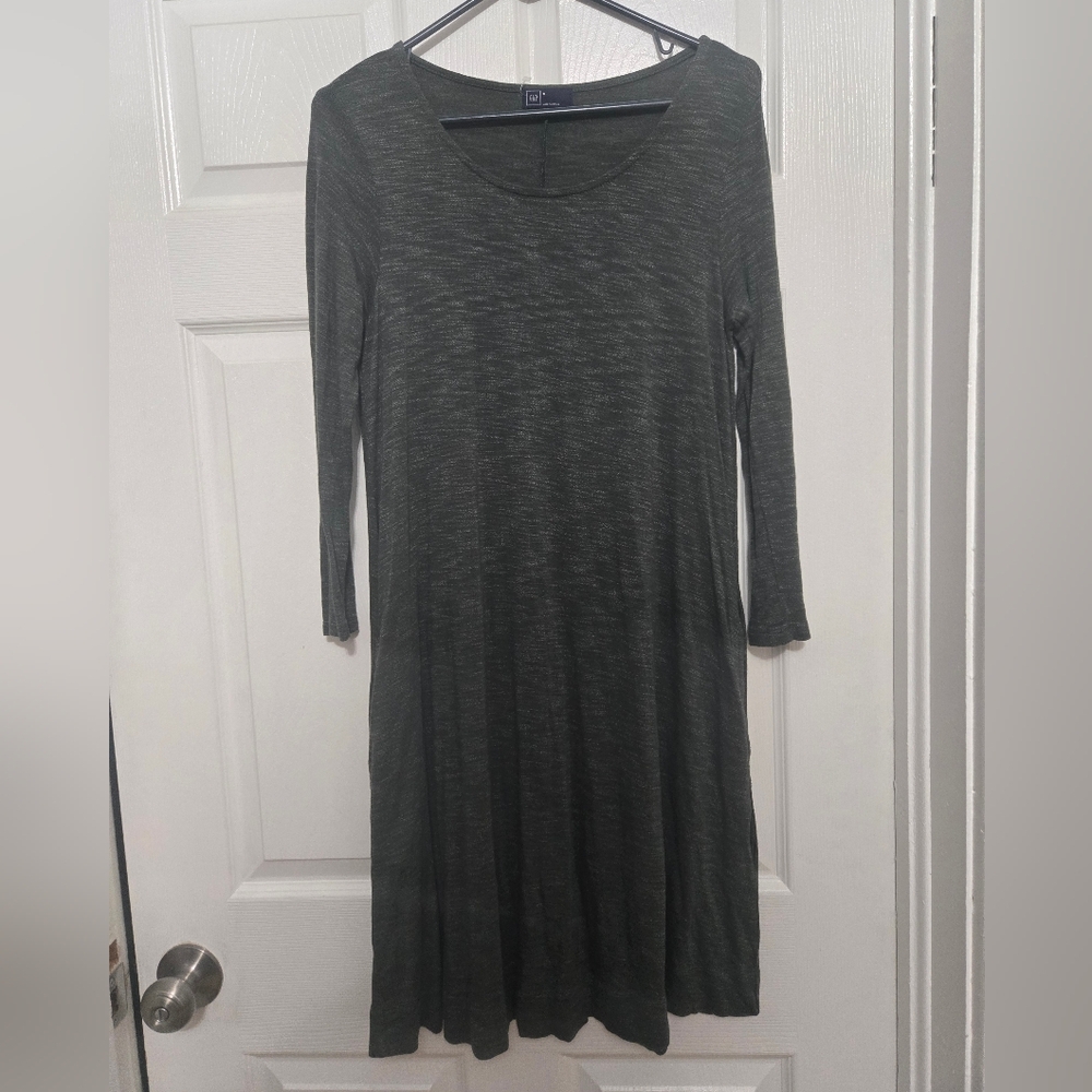 Gap Hunter Green Long Sleeve Skater Dress